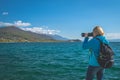 Woman taking pictures on holidays Royalty Free Stock Photo