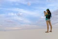 Woman Taking Pictures - White Sands New Mexico Royalty Free Stock Photo