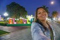 woman taking a selfie in el tule oaxaca mexico Royalty Free Stock Photo