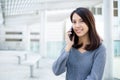 Woman talk to cellphone Royalty Free Stock Photo