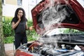 Woman Talking To Reliable Car Mechanic. Breakdown Royalty Free Stock Photo