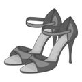 Woman tango high heels icon monochrome