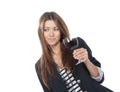 Woman Tasting drinking sampling red wine