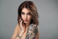 Woman with tattoo Royalty Free Stock Photo