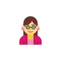 Woman teacher avatar character flat icon