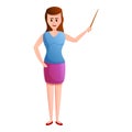 Woman teacher icon, cartoon style Royalty Free Stock Photo