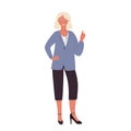 Woman teacher with pointing finger Royalty Free Stock Photo