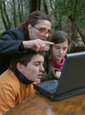 Woman teaching children at the laptop Royalty Free Stock Photo