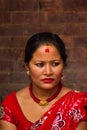 Woman of Teej festival, Durbar Square, Kathmandu, Nepal