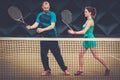 Woman tennis player and her coach Royalty Free Stock Photo