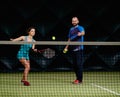 Woman tennis player and her coach Royalty Free Stock Photo