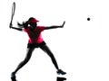 Woman tennis player sadness silhouette