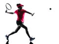 Woman tennis player sadness silhouette