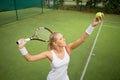 Woman in tennis practice Royalty Free Stock Photo