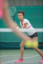 Woman in tennis practice Royalty Free Stock Photo