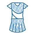 Woman Tennis Suit doodle icon hand drawn illustration Royalty Free Stock Photo