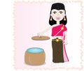 Woman thai costume illustration