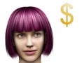 Woman thinking about money