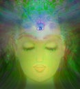 Woman with third eye, psychic supernatural senses Royalty Free Stock Photo