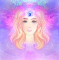 Woman with third eye, psychic supernatural senses Royalty Free Stock Photo