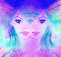 Woman with third eye, psychic supernatural senses