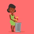 Woman throwing junk food vector illustration. Royalty Free Stock Photo