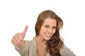 Woman with thumbs up