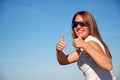 Woman with thumbs up Royalty Free Stock Photo