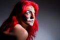 Woman with tiger face Royalty Free Stock Photo