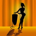 Woman with timpani Royalty Free Stock Photo