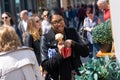 Woman about to enjoy an ice cream.