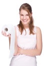 Woman with toilet paper Royalty Free Stock Photo
