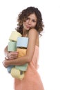 Woman with toilet paper Royalty Free Stock Photo