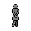 woman toilet silhouette color icon vector illustration