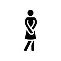 woman toilet silhouette glyph icon vector illustration