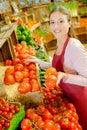 Woman tomatoes Royalty Free Stock Photo