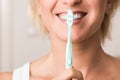 Woman with a toothbrush