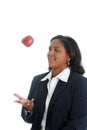 Woman Tossing Apple