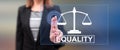 Woman touching an equality concept Royalty Free Stock Photo