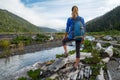 Woman tourist hiker