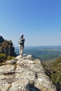 Woman tourist looking at beautiful view of Blyde river canyon