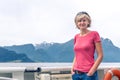 Woman tourist sailing on a sightseeing ferry boat Royalty Free Stock Photo