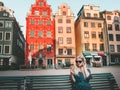 Woman tourist in Stockholm city Royalty Free Stock Photo