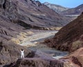 The woman - tourist in white suit Royalty Free Stock Photo