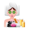 Woman with towel spa