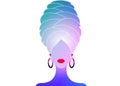 Woman with a towel on the head after shower or bath. Beautiful women with turban logo illustration for spa or beauty. SPA