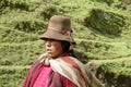 Woman in traditional bolivian hat