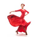 Woman traditional dancer in red dress Royalty Free Stock Photo