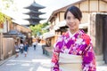 Woman with traditional japanese dress Royalty Free Stock Photo