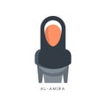 Woman in traditional Muslim Al-amira headdress vector Illustration on a white background Royalty Free Stock Photo